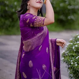 Moda Rapido Woven Design Embroidered Art Silk Banarasi Saree image 5