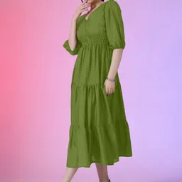 Jash Creation Women Polyester Fit and Flare Dresses image 2