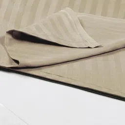 LUZDECOR Beige & Beige Striped Bedsheet with 2 Pillow Covers image 2