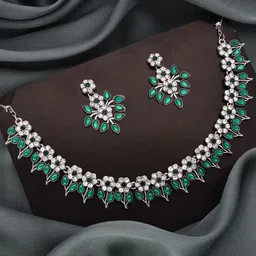 Anouk Silver-Plated American Diamonds Studded Jewellery Set image 2