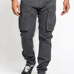 StyleCast x Revolte Men Solid Mid-Rise Easy Wash Cargos-picture-27