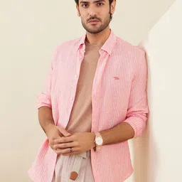 Andamen Casual Men Striped Button-Down Collar Slim Fit Casual Shirt-picture-20