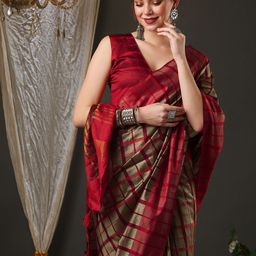 Mitera Checked Silk Cotton Saree-picture-44