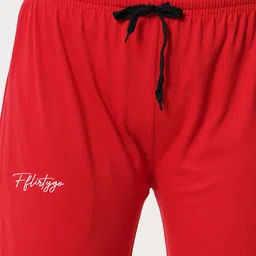 FFLIRTYGO Women Pack of 2 Solid Cotton Drawstring Lounge Pants image 5