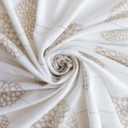 HOMEMONDE White & Gold-Toned 2 Pieces Floral Printed Sheer Window Curtain image 2