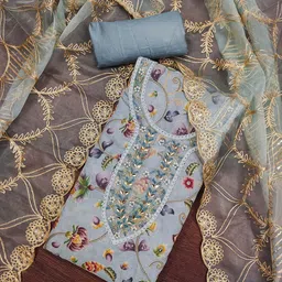 Maroosh Embroidered Organza Unstitched Dress Material-picture-41