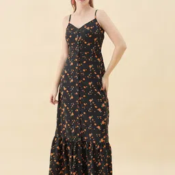 aayu Floral Print Crepe A-Line Maxi Dress-picture-17
