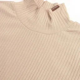 PockMAN Ribbed High Neck Cotton Bodycon Midi Dress image 5