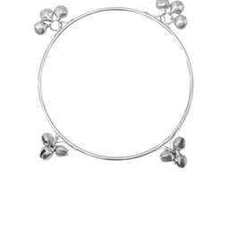 Shining Jewel - By Shivansh Set Of 4 Silver-Plated Ghungroo Beaded Bangle image 5