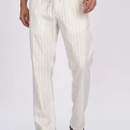 Mast & Harbour Men Striped Loose Fit Trousers-picture-19
