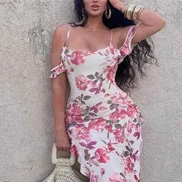 StyleCast Floral Printed Bodycon Midi Dress image 5