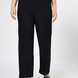 Honey Curvytude by Pantaloons Women Cotton Straight Fit High-Rise Jeans-image-2