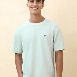 Allen Solly Round Neck Slim Fit Oversized Pure Cotton T-shirt-picture-32