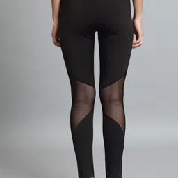 COLOR CAPITAL High-Rise Ankle-Length Antibacterial Mesh Insert Gym Tights image 4