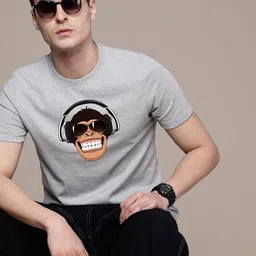 Moda Rapido Men Regular Fit Graphic Printed Round Neck Cotton T-shirt image 3