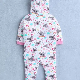 BUMZEE Pack of 2 Girls Printed Hooded Sleepsuit image 5