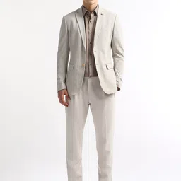 Arrow Textured Single Breasted Zero Calorie Slim Fit Blazer image 3