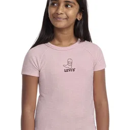 Levis Girls Self Design Ribbed Raglan Sleeves Tshirts-picture-23