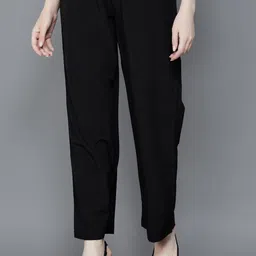 Xpose Women Comfort Loose Fit High-Rise Pleated Trousers-image-15