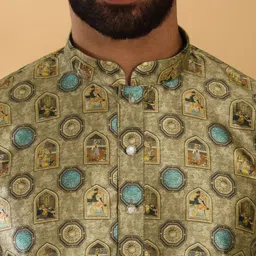 KRAFT INDIA Men Geometric Printed Kurta with Pyjama image 2