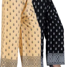 4k fashion Pack of 2 Women Relaxed Gold, Black Viscose Rayon Trousers-picture-19