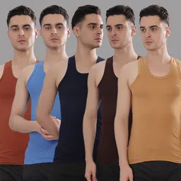 dollar bigboss Pack of 5 Fine RN Combed Cotton Shrinkless Men Vest-picture-27