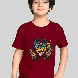 Kiddy Viddy Boys Graphic Printed Round Neck T-shirt image 1