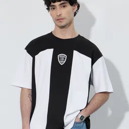 The Souled Store Oversized Carbon Colourblocked T-Shirt-picture-34