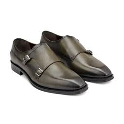 ROSSO BRUNELLO Men Leather Formal Monk Shoes-picture-11