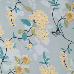 Myntra Elegant Homes Grey & Yellow Printed Fitted 300 TC King Bedsheet Set 2.50m x 2.25m image 3