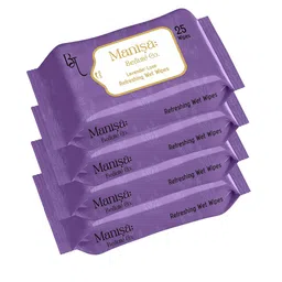 Manisa Beaute Co. Set Of 4 Lavender Luxe Refreshing Wet Wipes - 25 Wipes Each image 1