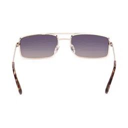 GUESS Men Blue Lens & Gold-Toned Rectangle Sunglasses with UV Protected Lens image 3