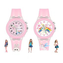 Spiky Unisex Kids Printed Dial & Embellished Straps Analogue Watch Combo_RabUnicorn image 2