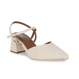 CAI Women Pointed Toe Block Pumps with Buckles-picture-14