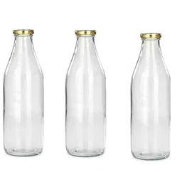 1ST TIME Set Of 4 Transparent Glass Freezer Safe Water Bottle image 2