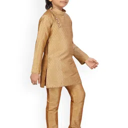 BAESD Boys Woven Design Self Design Pure Cotton Kurta with Churidar image 5