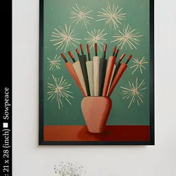 SOWPEACE Green & Pink 1 Piece Canvas Abstract Wall Photographs-image-88