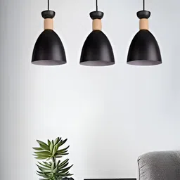 KINIS Black & Beige Aluminium Cylinder Shaped Ceiling Lamp image 3