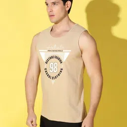 WOOSTRO Men Pack of 2 Typography Printed Round Neck Cotton Slim Fit Sports T-shirts image 3