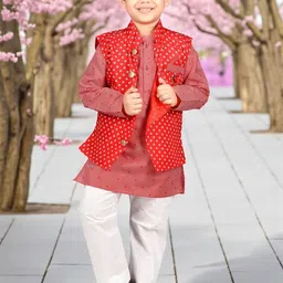 NEW GEN Boys Ethnic Motifs Printed Regular Kurta with Pyjamas-image-28