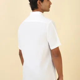 Allen Solly Textured Spread Collar Slim Fit Cotton Linen Casual Shirt image 2