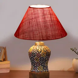 Aura Pink Frustum Shaped Wooden Table Lamp-picture-11