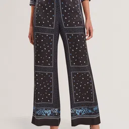 Ted Baker Women Ethnic Motifs Printed Wide-Leg Mid-Rise Trousers-picture-24