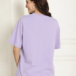 Dreambe Women Typography Printed Fusion Applique T-shirt image 5