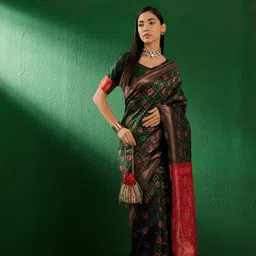 DEVATITHI Woven Design Zari Banarasi Saree-image-41
