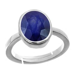 RRVGEM Blue Sapphire Ring 4.25 KT Silver Plated Adjustable Finger Ring-picture-21