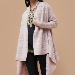 Melange by Lifestyle Mandarin Collar Acrylic Open Front Shrug-picture-18