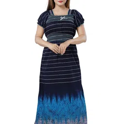CINCO Women Striped Maxi Nightdress-image-72