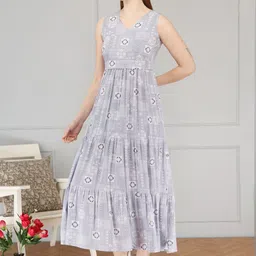 SupBir Women Printed Maternity Anarkali Kurta image 4