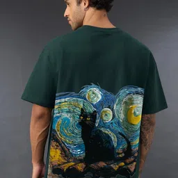 DAMN GUD DG Men Oversized Typography Printed Drop-Shoulder Sleeves Oversized T-shirt image 4